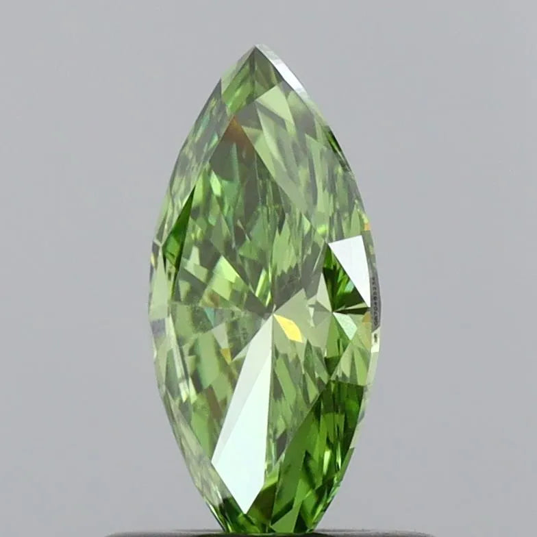 0.58ct Marquise Lab Grown Diamond (Colour Fancy Vivid Green, Clarity VVS2, IGI Certified)