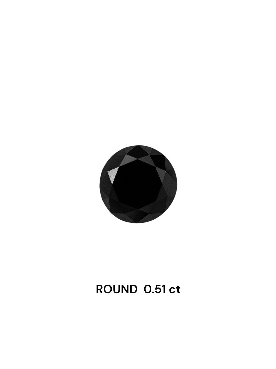 0.51ct Round Natural Diamond (Fancy Black, Clarity VVS2, Cut EX, Uncertified)