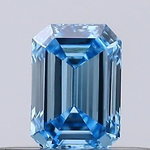 0.21ct Emerald Lab Grown Diamond (Colour Fancy Vivid Blue, Clarity VVS2, Uncertified)